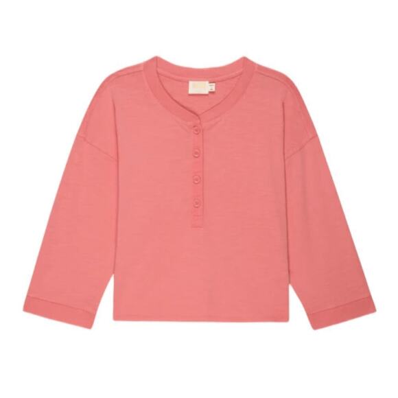 Nation LTD Evereve 2024 Alix Oversized Henley Top in Babydoll Size Small - Picture 2 of 9